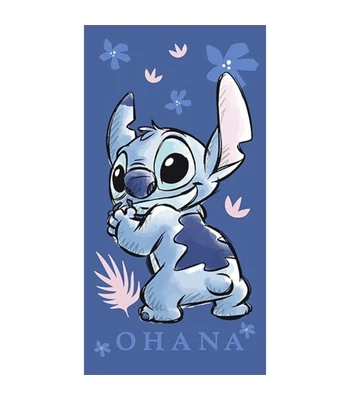 Disney Lilo és Stitch, A csillagkutya Ohana fürdőlepedő, strand törölköző 70x140cm (Fast Dry)