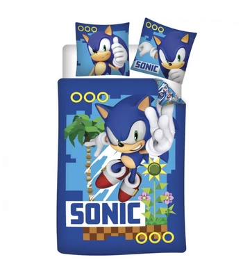 Sonic a sündisznó Coin Chase ágyneműhuzat 140x200cm, 63x63 cm microfibre