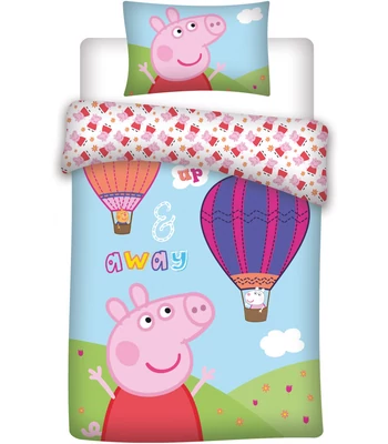 Peppa malac Hot-air Balloon gyerek ágyneműhuzat 100x135cm, 40x60 cm