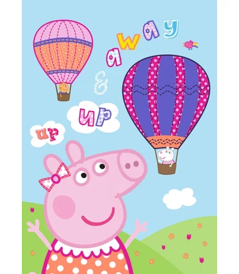 Peppa Malac Hot Air Balloon polár takaró 100x140cm