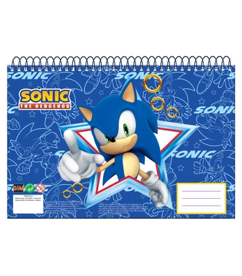 Sonic a sündisznó Rush A/4 spirál vázlatfüzet, 30 lapos