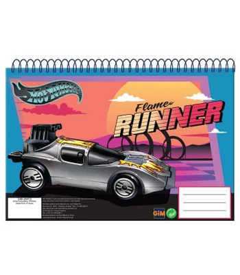 Hot Wheels Flame Runner A/4 spirál vázlatfüzet, 30 lapos