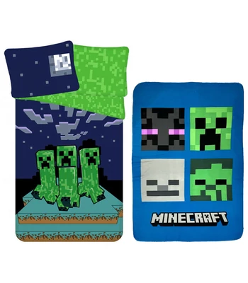 Minecraft Sssleep Tight  ágyneműhuzat és polár takaró szett