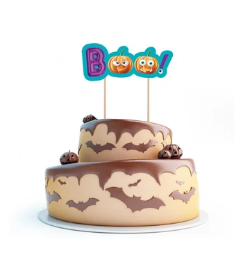 Halloween, Boo torta dekoráció 18 cm