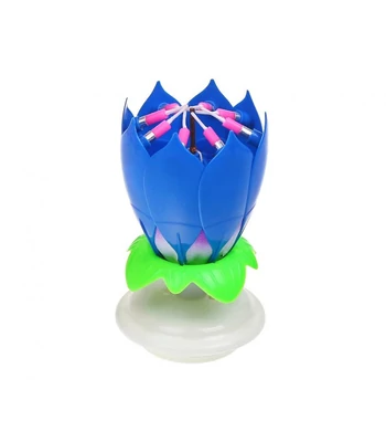 Kék virág Blue zenélő tortagyertya szett