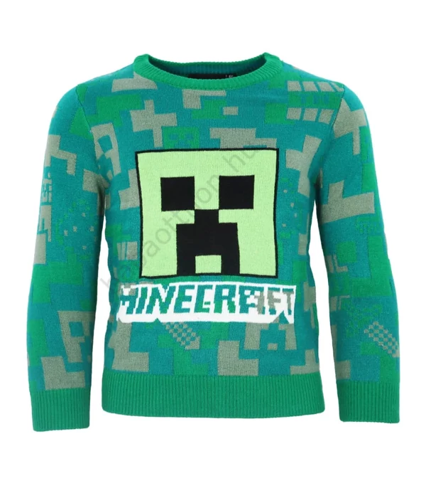 Minecraft gyerek kötött pulóver (140)