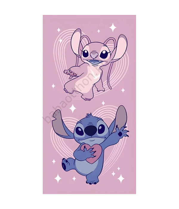 Disney Lilo és Stitch, A csillagkutya Angel fürdőlepedő, strand törölköző 70x140cm (Fast Dry)