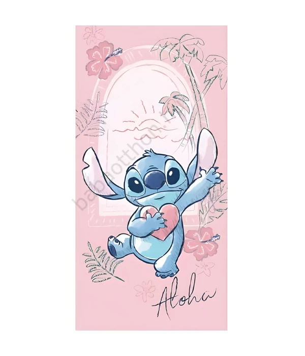 Disney Lilo és Stitch, A csillagkutya Heart fürdőlepedő, strand törölköző 70x140cm (Fast Dry)