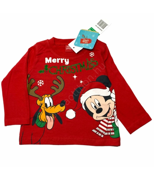 Disney Baby Mickey és Pluto karácsonyi kisfiú pulóver (80)