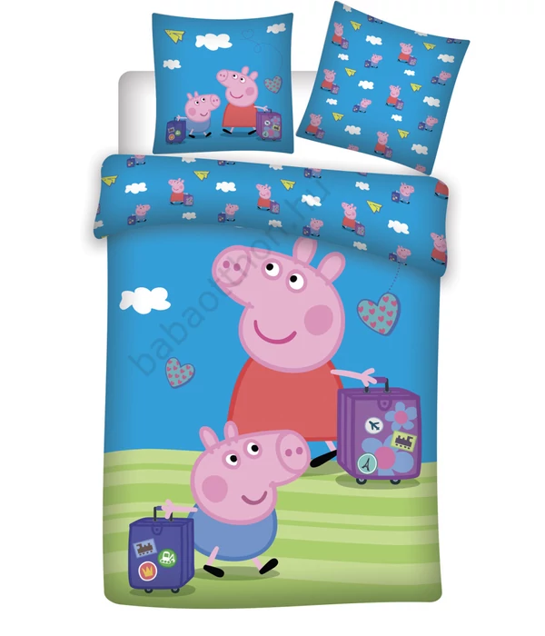 Peppa malac Travel gyerek ágyneműhuzat 100x135cm, 40x60 cm