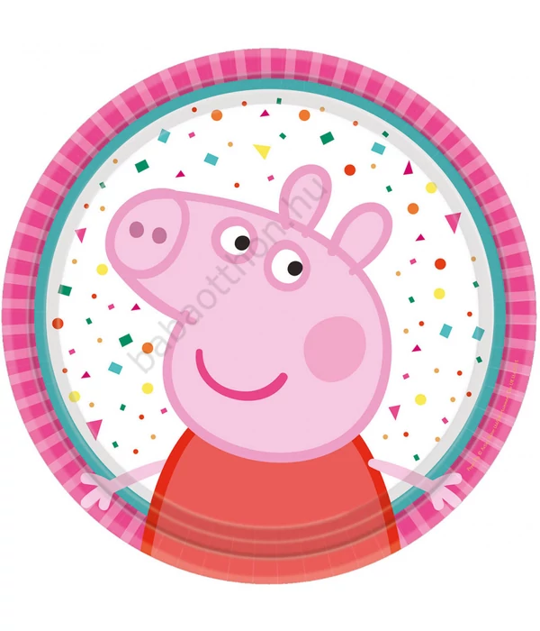 Peppa malac Confetti  papí­rtányér 8 db-os 18 cm