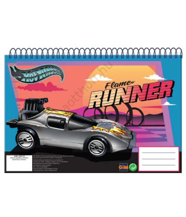 Hot Wheels Flame Runner A/4 spirál vázlatfüzet, 30 lapos
