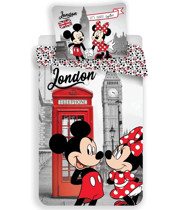 Disney Minnie London ágyneműhuzat 140x200cm, 70x90 cm